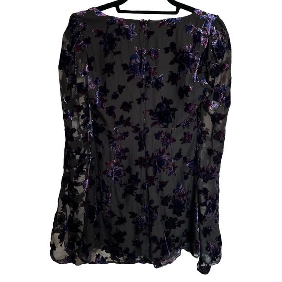 NWOT House of Harlow 1960 X Revolve Luelle mini dress in blk & purple XS - Picture 4 of 5